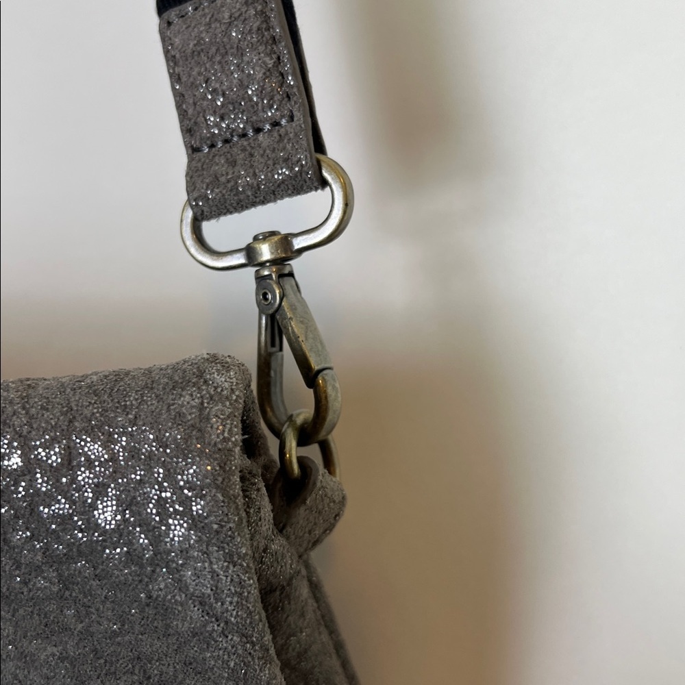 Kipling Crossbody Bag Leather Metallic Gray - Picture 8 of 16